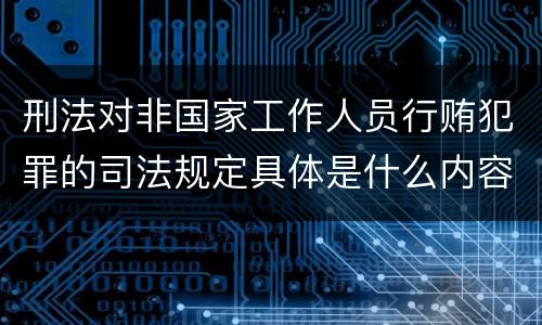 刑法对非国家工作人员行贿犯罪的司法规定具体是什么内容