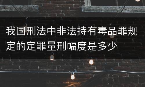 我国刑法中非法持有毒品罪规定的定罪量刑幅度是多少