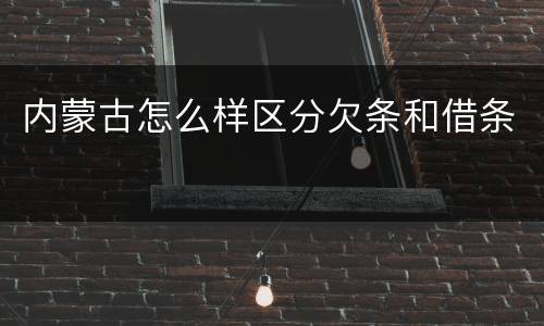 内蒙古怎么样区分欠条和借条