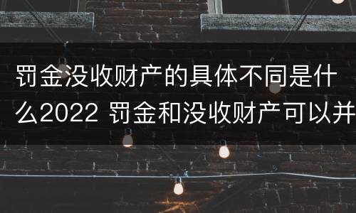 罚金没收财产的具体不同是什么2022 罚金和没收财产可以并处吗