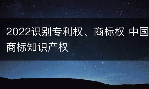 2022识别专利权、商标权 中国商标知识产权