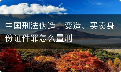 中国刑法伪造、变造、买卖身份证件罪怎么量刑