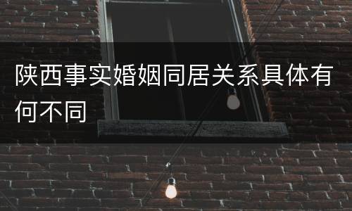 陕西事实婚姻同居关系具体有何不同