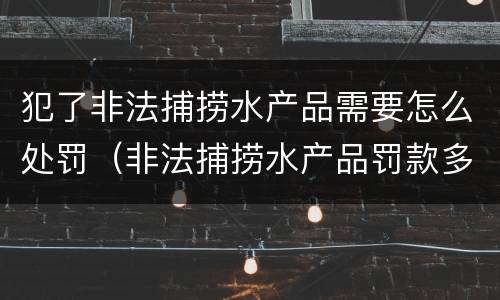 犯了非法捕捞水产品需要怎么处罚（非法捕捞水产品罚款多少）