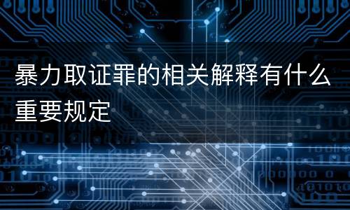 暴力取证罪的相关解释有什么重要规定