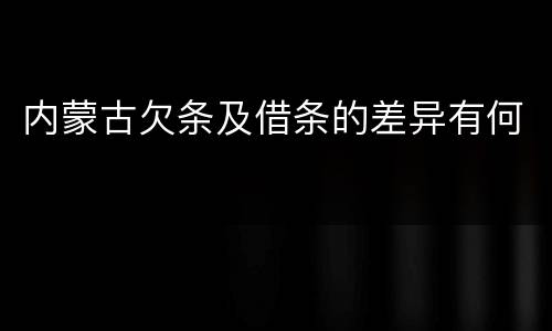 内蒙古欠条及借条的差异有何