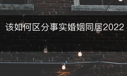 该如何区分事实婚姻同居2022