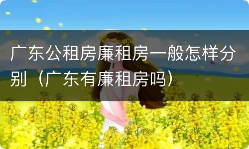 广东公租房廉租房一般怎样分别（广东有廉租房吗）