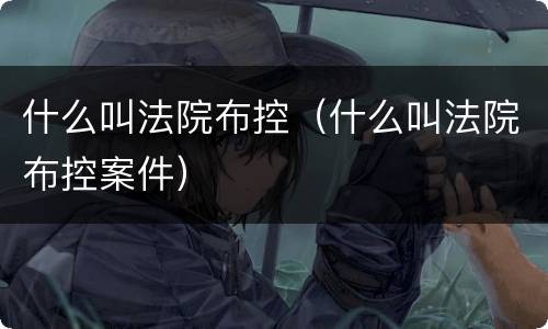 什么叫法院布控（什么叫法院布控案件）