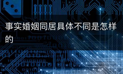 事实婚姻同居具体不同是怎样的