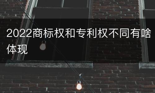 2022商标权和专利权不同有啥体现