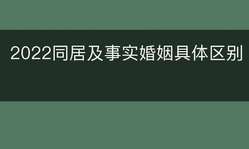 2022同居及事实婚姻具体区别