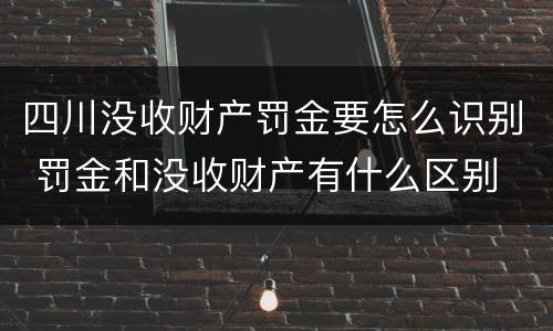 四川没收财产罚金要怎么识别 罚金和没收财产有什么区别