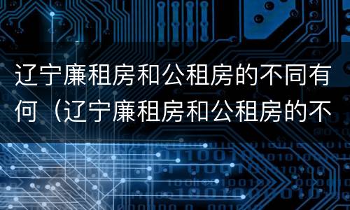 辽宁廉租房和公租房的不同有何（辽宁廉租房和公租房的不同有何特点）