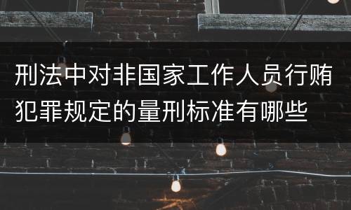 刑法中对非国家工作人员行贿犯罪规定的量刑标准有哪些