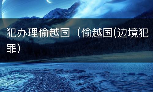 犯办理偷越国（偷越国(边境犯罪）