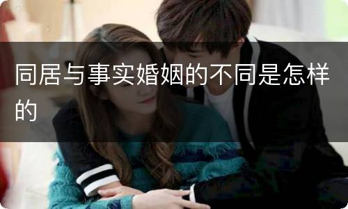 同居与事实婚姻的不同是怎样的