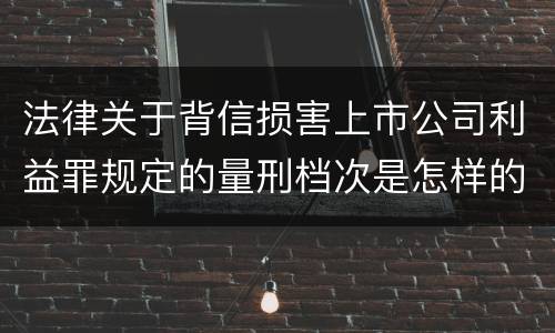 法律关于背信损害上市公司利益罪规定的量刑档次是怎样的