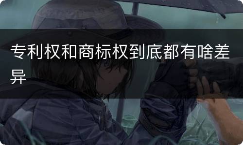 专利权和商标权到底都有啥差异