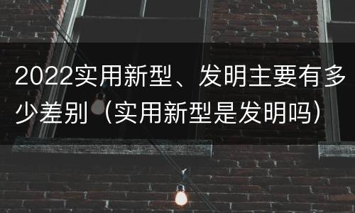 2022实用新型、发明主要有多少差别（实用新型是发明吗）