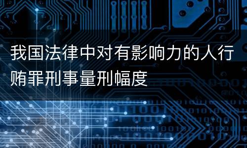 我国法律中对有影响力的人行贿罪刑事量刑幅度