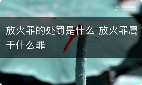 放火罪的处罚是什么 放火罪属于什么罪