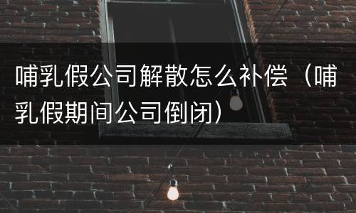 哺乳假公司解散怎么补偿（哺乳假期间公司倒闭）