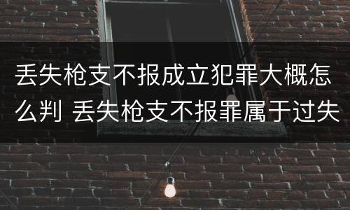 丢失枪支不报成立犯罪大概怎么判 丢失枪支不报罪属于过失犯罪吗