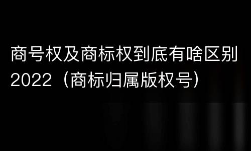 商号权及商标权到底有啥区别2022(商标归属版权号)