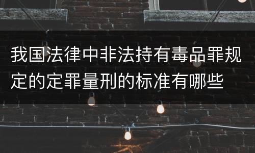 我国法律中非法持有毒品罪规定的定罪量刑的标准有哪些