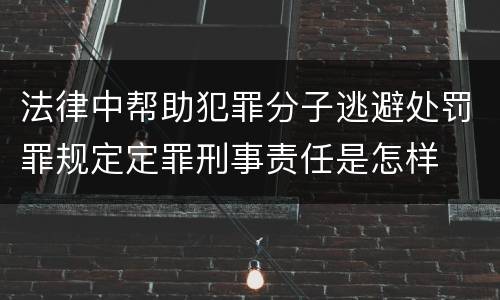 法律中帮助犯罪分子逃避处罚罪规定定罪刑事责任是怎样