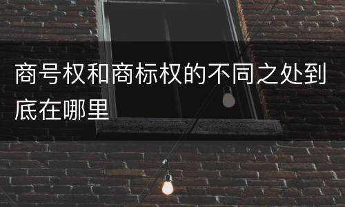 商号权和商标权的不同之处到底在哪里