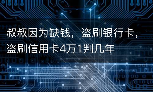 叔叔因为缺钱，盗刷银行卡，盗刷信用卡4万1判几年