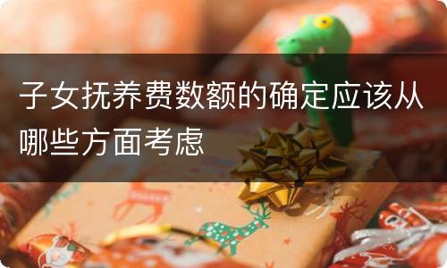 子女抚养费数额的确定应该从哪些方面考虑