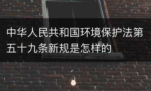 中华人民共和国环境保护法第五十九条新规是怎样的