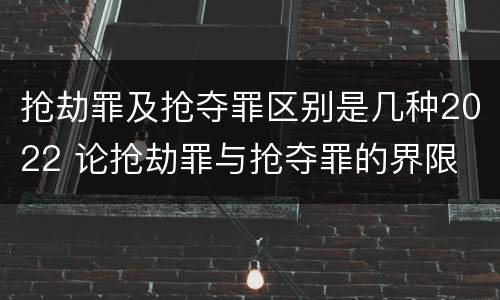 抢劫罪及抢夺罪区别是几种2022 论抢劫罪与抢夺罪的界限