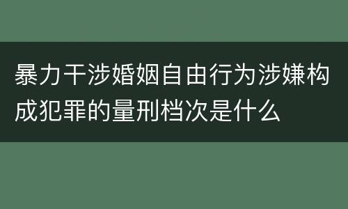 暴力干涉婚姻自由行为涉嫌构成犯罪的量刑档次是什么