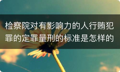 检察院对有影响力的人行贿犯罪的定罪量刑的标准是怎样的