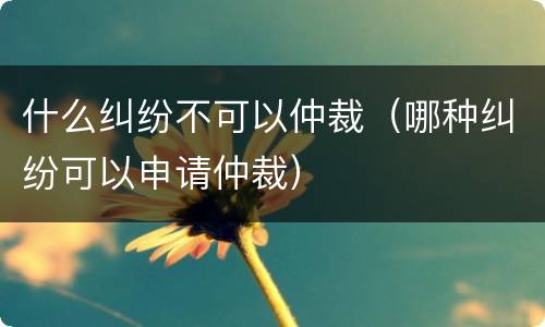 什么纠纷不可以仲裁（哪种纠纷可以申请仲裁）