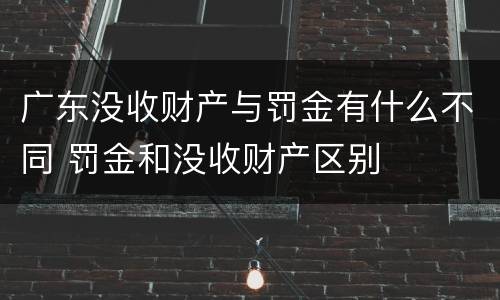 广东没收财产与罚金有什么不同 罚金和没收财产区别