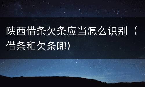陕西借条欠条应当怎么识别（借条和欠条哪）