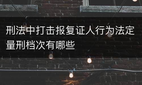 刑法中打击报复证人行为法定量刑档次有哪些