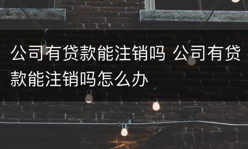 公司有贷款能注销吗 公司有贷款能注销吗怎么办