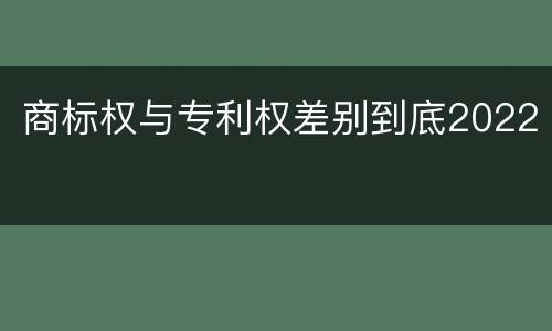商标权与专利权差别到底2022