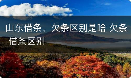 山东借条、欠条区别是啥 欠条 借条区别