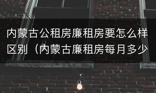 内蒙古公租房廉租房要怎么样区别（内蒙古廉租房每月多少钱）