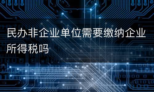民办非企业单位需要缴纳企业所得税吗