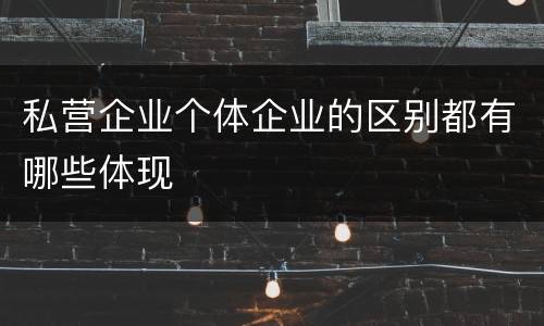 私营企业个体企业的区别都有哪些体现