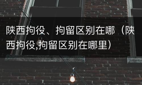 陕西拘役、拘留区别在哪（陕西拘役,拘留区别在哪里）