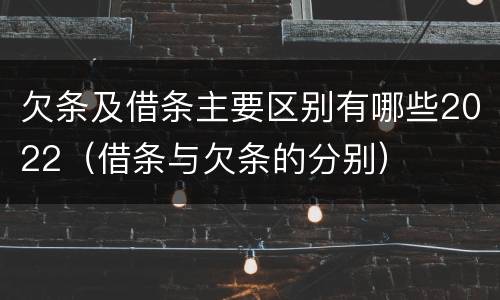 欠条及借条主要区别有哪些2022（借条与欠条的分别）